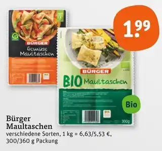 tegut Bürger gemüse maultaschen Angebot