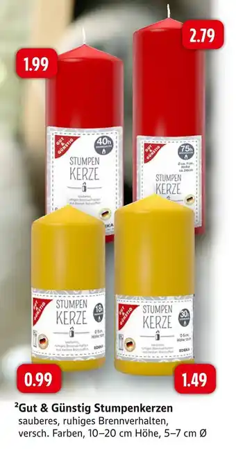 Edeka Gut & günstig stumpenkerze Angebot