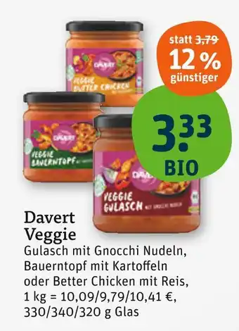 tegut Davert veggie gulasch Angebot