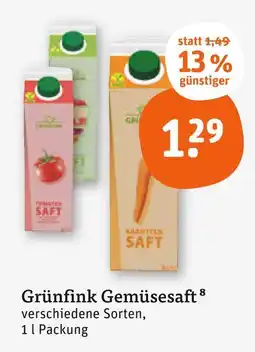 tegut Grünfink tomaten saft Angebot