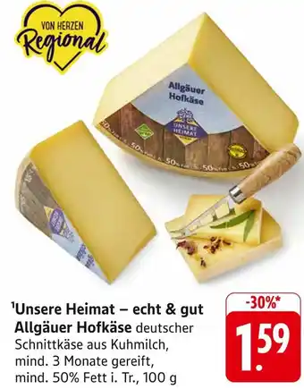 Edeka Unsere heimat allgäuer hofkäse Angebot
