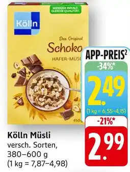 Edeka Kölln schoko hafer-müsli Angebot