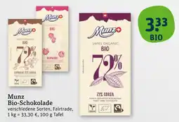 tegut Munz bio-schokolade espresso 72% cocoa Angebot