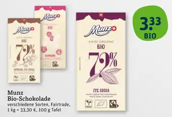 tegut Munz bio-schokolade espresso 72% cocoa Angebot