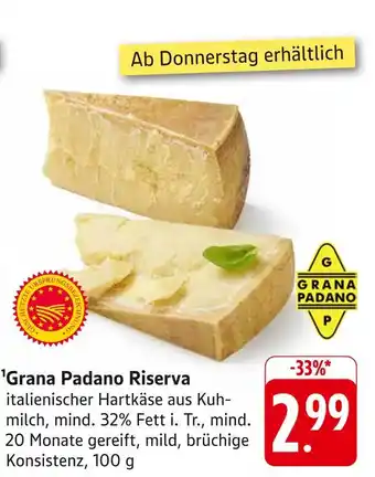 Edeka Grana padano grana padano riserva Angebot