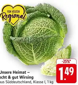Edeka Unsere heimat recht & gut wirsing Angebot