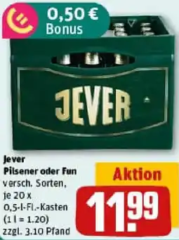 REWE Jever Pilsener oder Fun Angebot