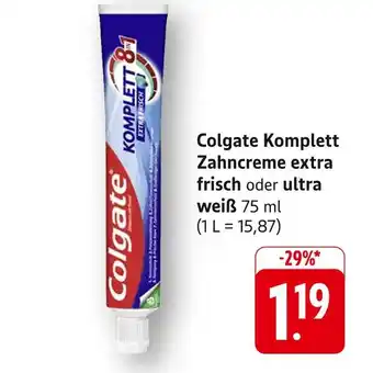 Edeka Colgate komplett zahncreme extra frisch Angebot
