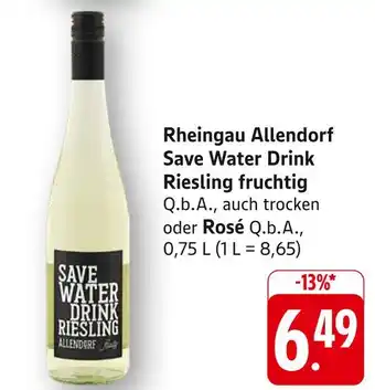 Edeka Allendorf save water drink riesling fruchtig Angebot