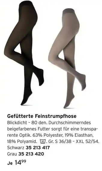 Tchibo Gefütterte feinstrumpfhose schwarz Angebot