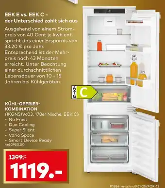 porta Kühl-gefrier-kombination ikgn51vc03, 178er nische Angebot