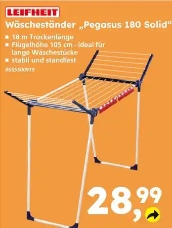 Globus Baumarkt Leifheit wäscheständer pegasus 180 solid Angebot