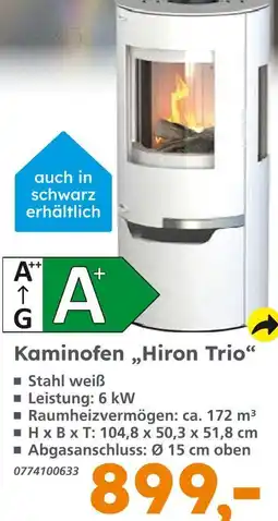 Globus Baumarkt Kaminofen hiron trio Angebot