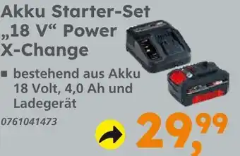 Globus Baumarkt Akku starter-set „18 v“ power x-change Angebot