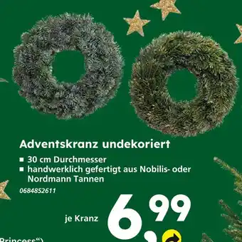 Globus Baumarkt Adventskranz undekoriert Angebot