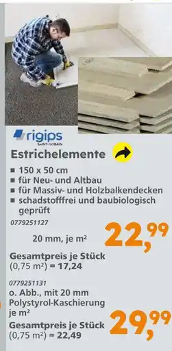 Globus Baumarkt Rigips estrichelemente Angebot