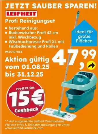 Globus Baumarkt Leifheit profi reinigungset Angebot
