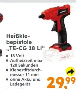 Globus Baumarkt Heißklebepistole te-cg 18 li Angebot