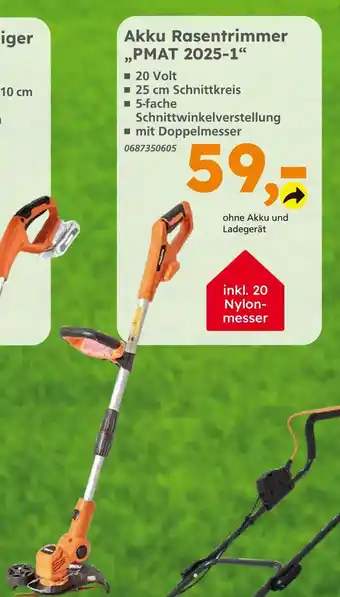 Globus Baumarkt Akku rasentrimmer pmat 2025-1 Angebot