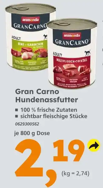 Globus Baumarkt Animonda gran carno rind & kaninchen Angebot