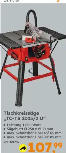 Globus Baumarkt Tischkreissäge tc-ts 2025/2 u Angebot