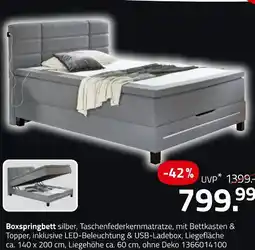 ROLLER Boxspringbett silber Angebot