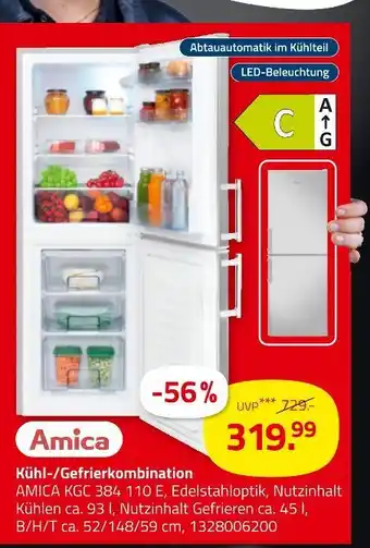 ROLLER Amica kühl-/gefrierkombination Angebot