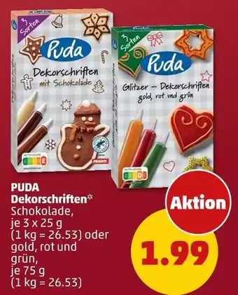 PENNY Puda dekorschriften mit schokolade Angebot