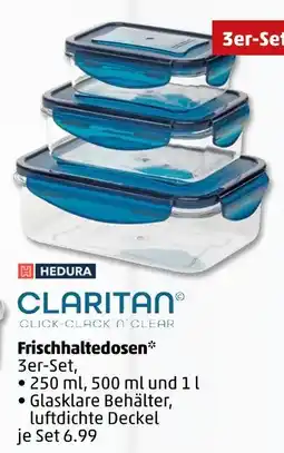 PENNY Hedura claritan click-clack n' clear frischhaltedosen Angebot