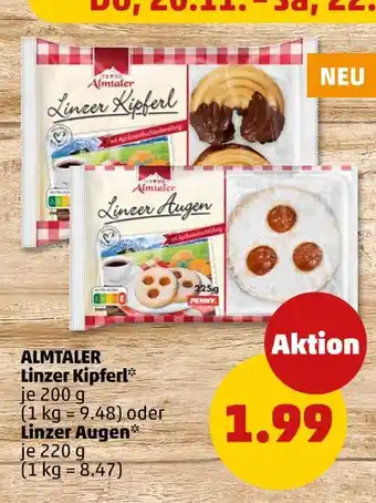 PENNY Almtaler linzner kipferl oder linzer augen Angebot