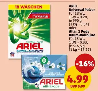 PENNY Ariel universal pulver Angebot