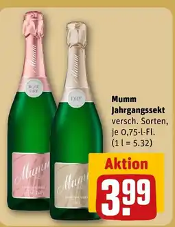 REWE Mumm jahrgangssekt rose dry Angebot