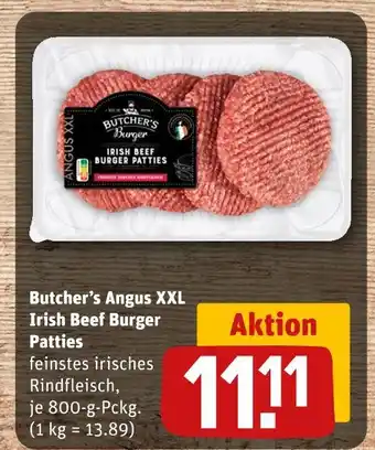 REWE Butcher's burger angus xxl irish beef burger patties Angebot