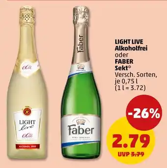 PENNY Light live oder faber alkoholfrei oder sekt Angebot