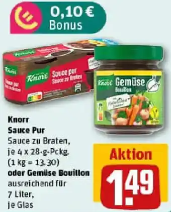 REWE Knorr Sauce Pur oder Gemüse Bouillon Angebot