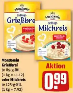 REWE Mondamin Grießbrei oder Milchreis Angebot