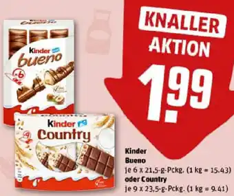 REWE Kinder Bueno oder Country Angebot