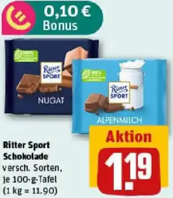 REWE Ritter Sport Schokolade Angebot