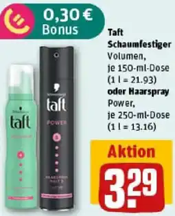 REWE Taft Schaumfestiger oder Haarspray Angebot