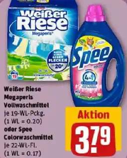 REWE Weißer Riese Megaperls Vollwaschmittel oder Spee Colorwaschmittel Angebot