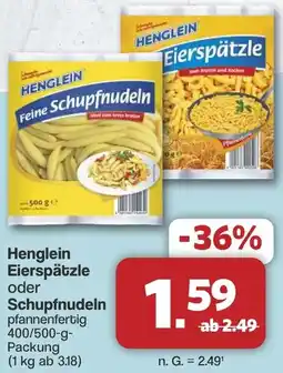 Famila Nord West Henglein Eierspätzle oder Schupfnudeln Angebot