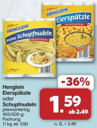 Famila Nord West Henglein Eierspätzle oder Schupfnudeln Angebot