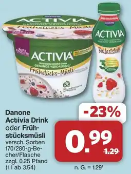 Famila Nord West Danone Activia Drink oder Frühstücksmüsli Angebot