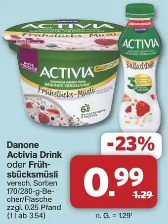 Famila Nord West Danone Activia Drink oder Frühstücksmüsli Angebot