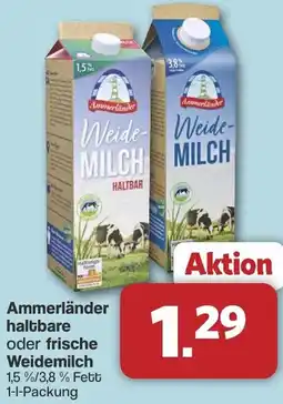 Famila Nord West Ammerländer haltbare oder frische Weidemilch Angebot