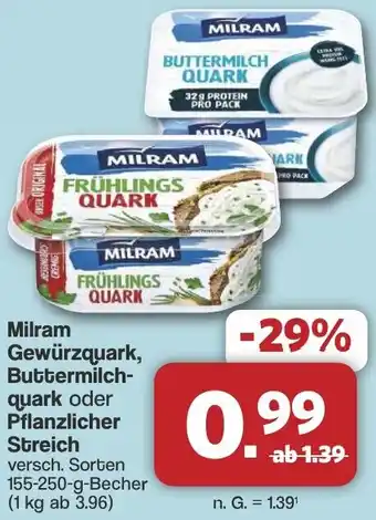 Famila Nord West Milram Gewürzquark, Buttermilchquark oder Pflanzlicher Streich Angebot