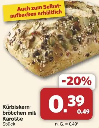Famila Nord West Kürbiskernbrötchen mit Karotte Angebot