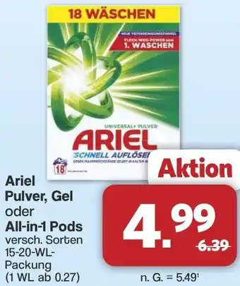 Famila Nord West Ariel Pulver, Gel oder All-in-1 Pods Angebot