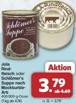 Famila Nord West Jola Rindfleisch oder Schlömer's Suppe nach Mockturtle Art Angebot