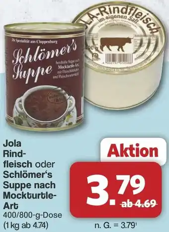 Famila Nord West Jola Rindfleisch oder Schlömer's Suppe nach Mockturtle Art Angebot